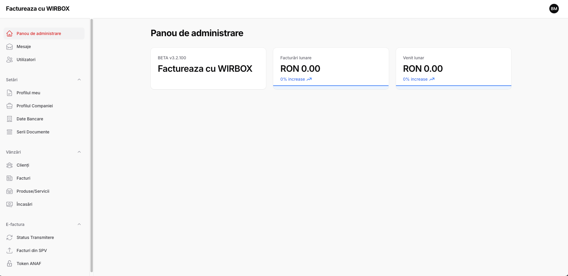 Panou de administrare